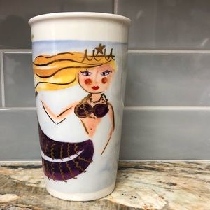 STARBUCKS 2015 MERMAID DBL WALL CERAMIC TUMBLER EC